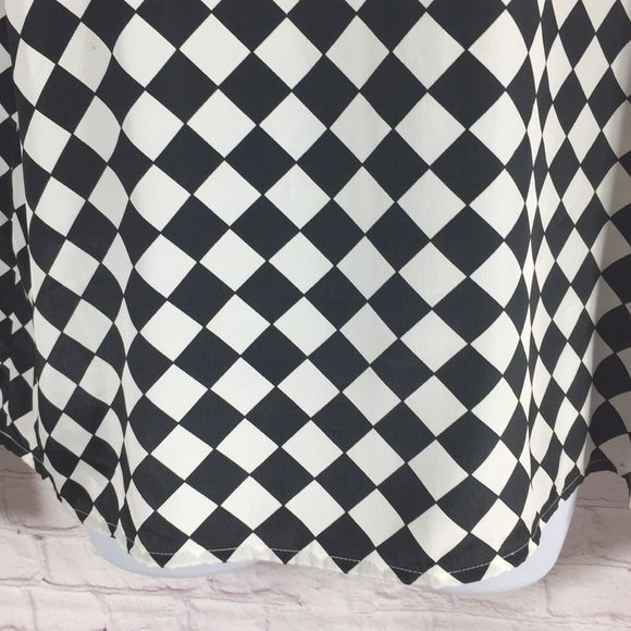 S.L.B. Black & White Large Checked Blouse Size L - Picture 3 of 8